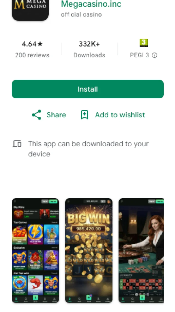 Mega Casino app